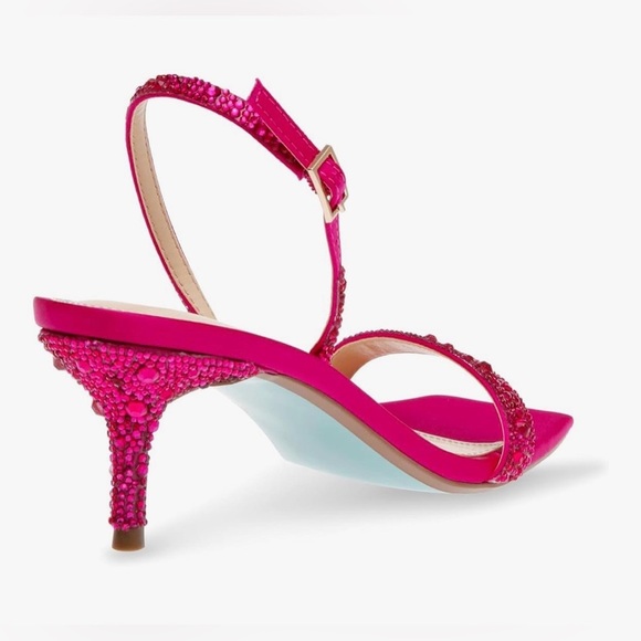 Betsy Johnson Rebel Sling back Kitten Heels Sandals in Fuchsia Women’s size 7.5 - Picture 10 of 12